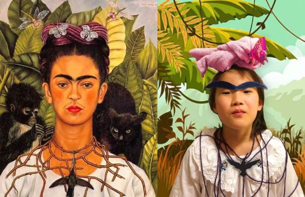 模仿世界名画我只服中国的小学生