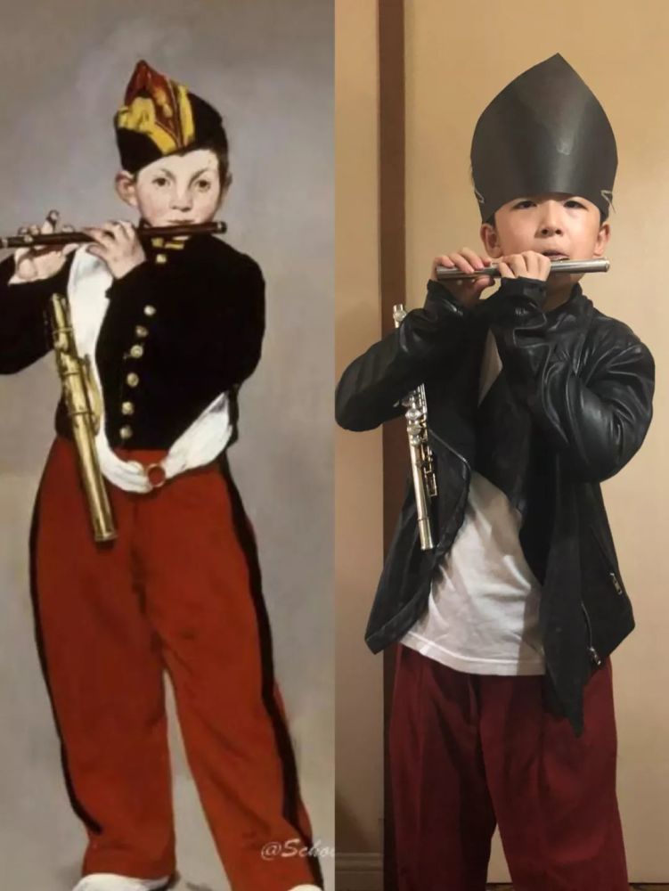 模仿世界名画我只服中国的小学生