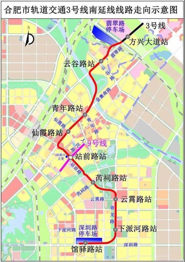 調整後的示意圖:對比此前的規劃,主要變動在於深圳路調整為下派河路站