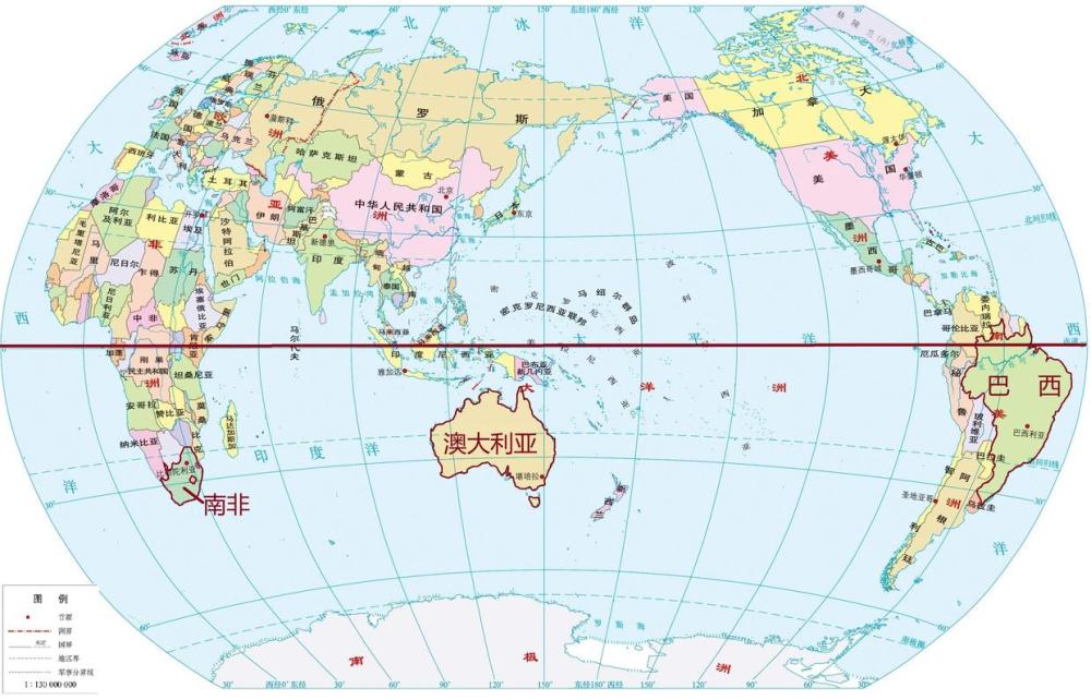 南半球和北半球地图图片