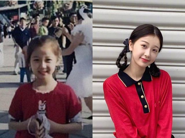 虞书欣童年照曝光,对镜甜笑比耶超可爱,从小就透露出一股贵妇气息