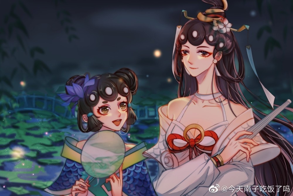 王者荣耀:【优秀同人作品展示】大小乔青白蛇皮肤