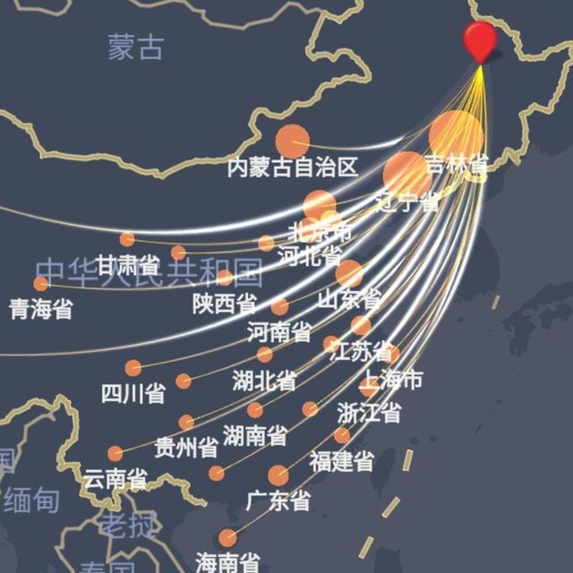2020黑龙江人口一季度迁徙目的地大数据，去这几个省偏多