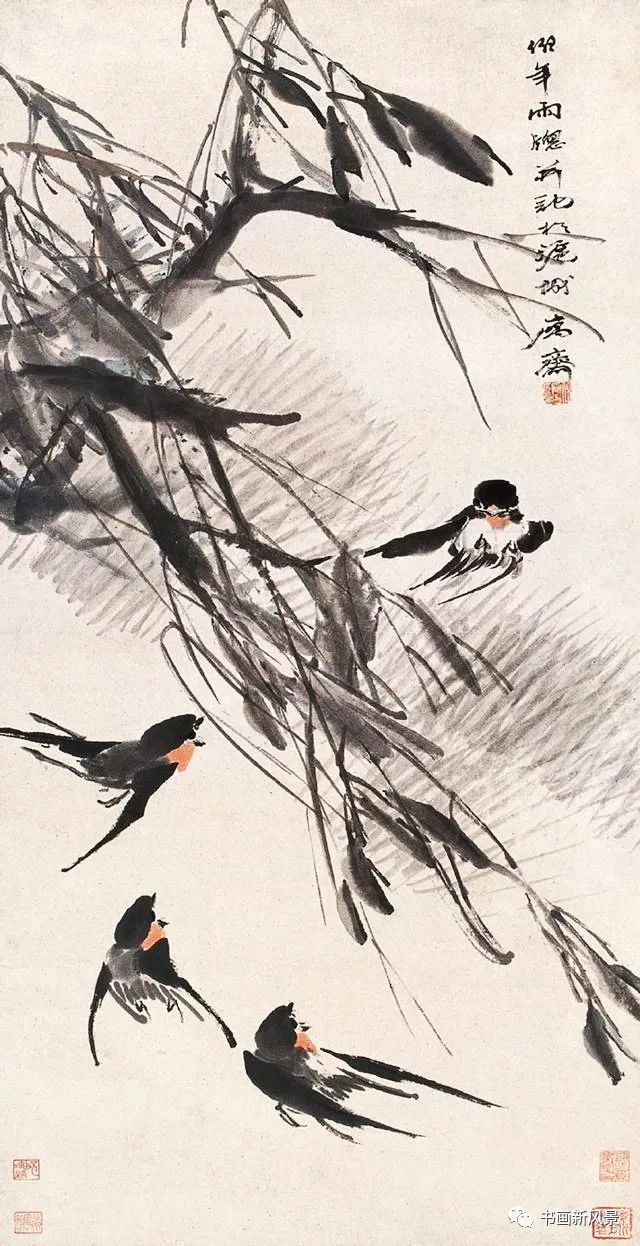 国画:春分到,燕子归,百花开!