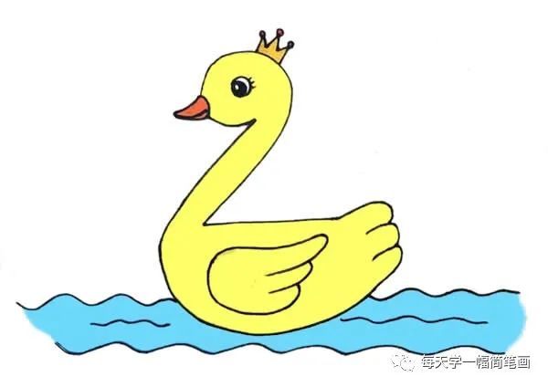 每天学一幅简笔画用数字2画小鸭子简笔画步骤图解教程