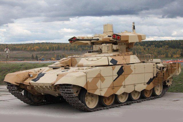 俄罗斯bmpt坦克支援战车,号称战场收割机,每分钟发射550发弹药