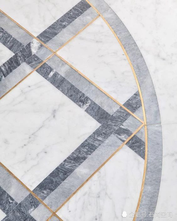 地面镶嵌金属条案例分享大理石就是这么百搭