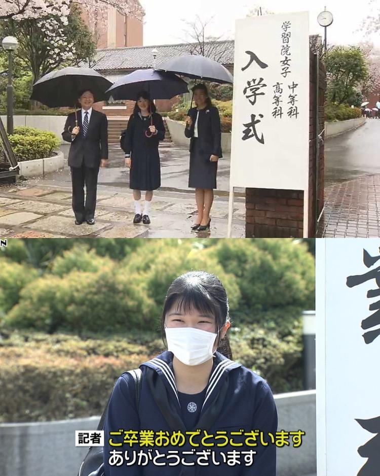 日本爱子公主戴口罩参加毕业礼 穿水手服可爱 没爸妈陪伴显孤单 腾讯新闻