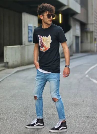 男生穿帆布鞋时配什么样的裤子比较好