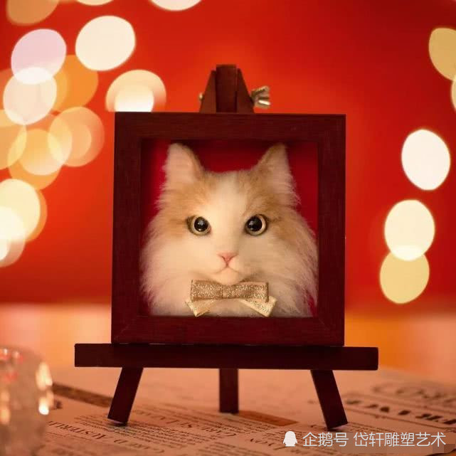 日本艺术家用羊毛制作猫咪的3d肖像,好逼真啊!