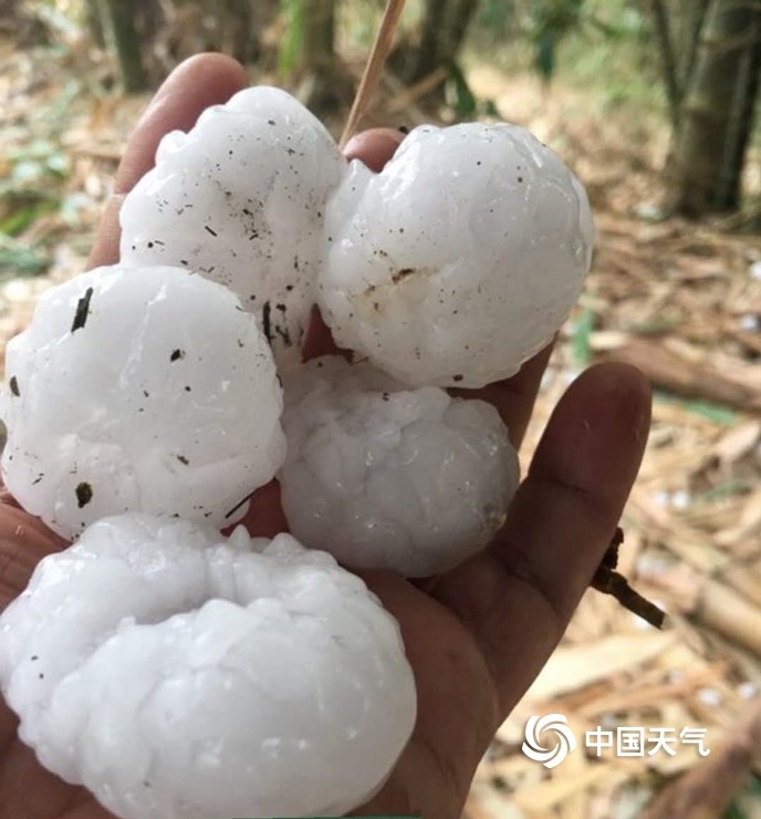 雲南紅河州境內連續三天降冰雹 最大似兵乓球