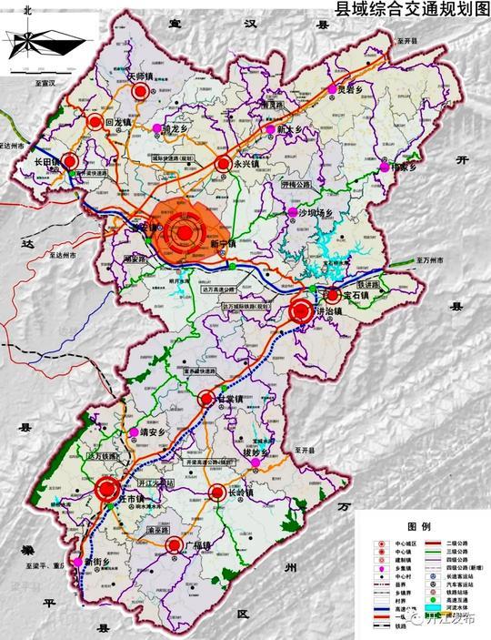开江至梁平高速公路规划示意图