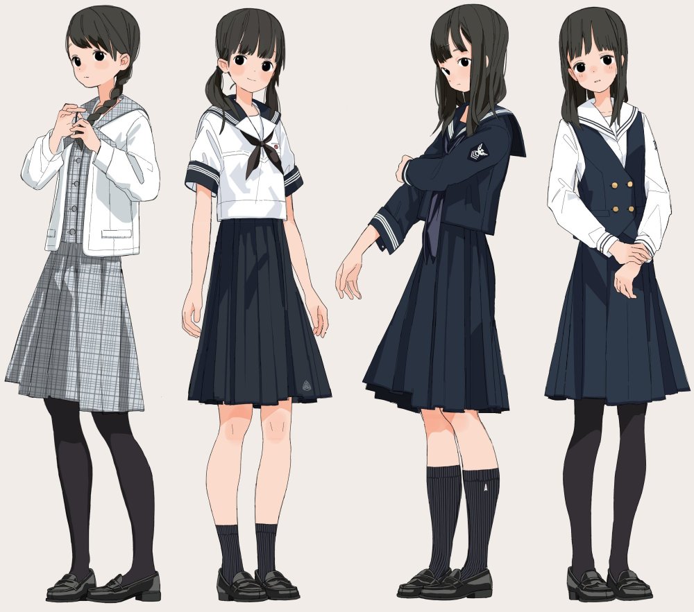 漫画版17款jk制服同框画面 直男表示这不都一个样 当然不一样 腾讯新闻