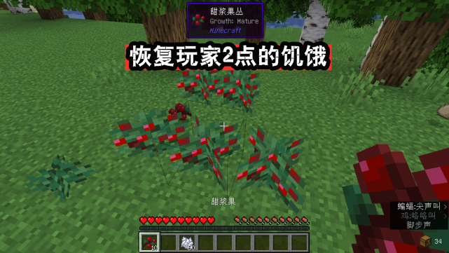 Minecraft甜浆果有七大作用 不仅是吃 最后一个妙招老mc都知道 创造模式 小狐狸 蜜蜂 我的世界 甜浆果丛