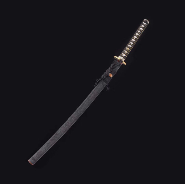 武士刀鸣鸿鎏金刀盘手工磨真横手