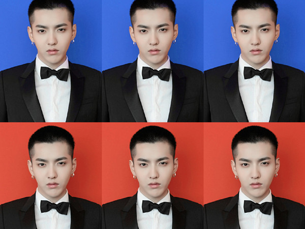 吴亦凡就纯粹是因为他的颜值,他一直就给人酷酷的感觉,就连证件照也是