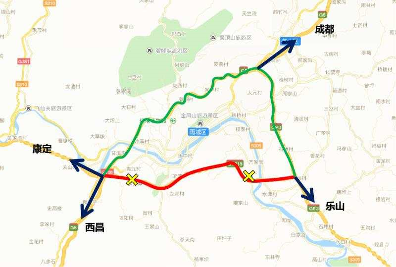 注意g4218雅叶高速公路草坝互通至对岩互通路段实行双向交通管制