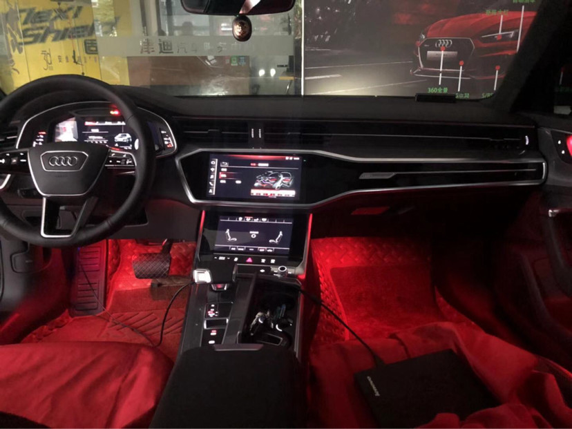 天津安装新款奥迪a6l/c8原厂协议30色车内氛围灯作业