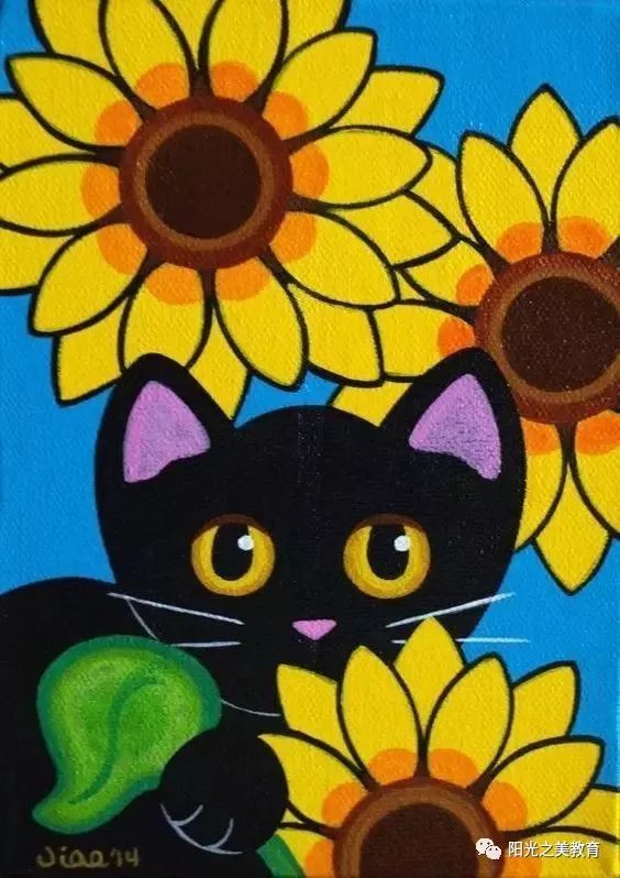 关于猫的儿童画素材汇总一群美美的猫