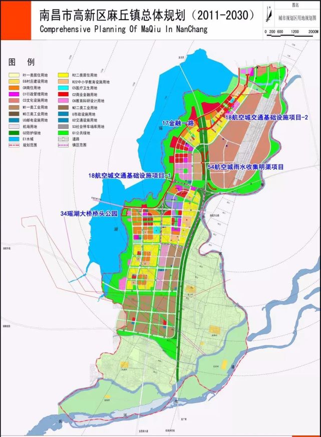 总体规划主要集中为瑶湖东岸,该区域由高新区代管,行政权实际在南昌县