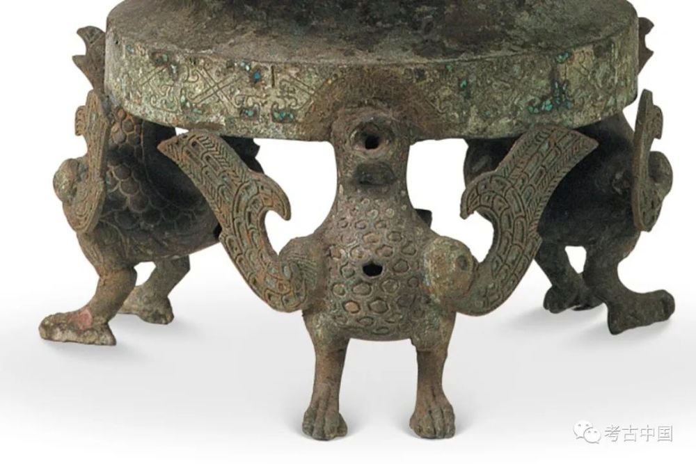 战国·错金银立鸟几何纹铜壶