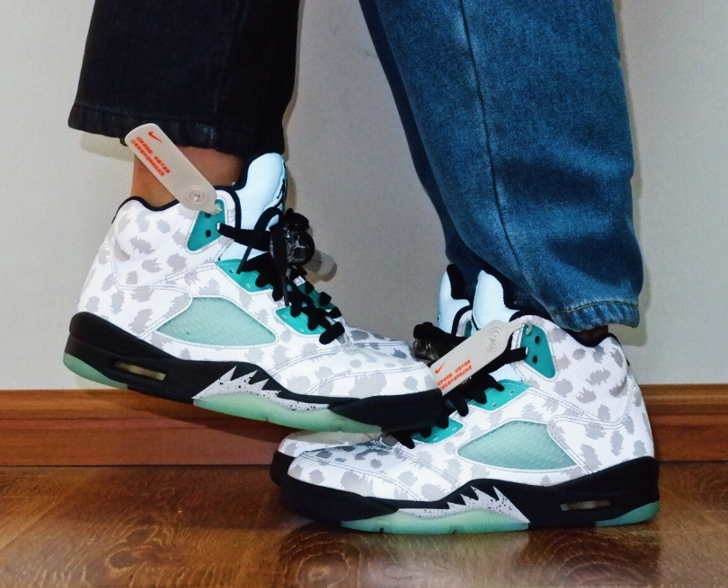 aj5"island green"薄荷绿郭艾伦,反光豹纹,细节满满!