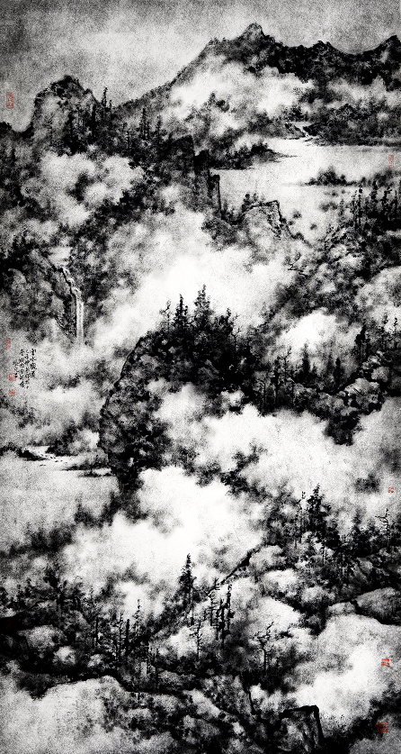 云水苍山张充吕中国画作品