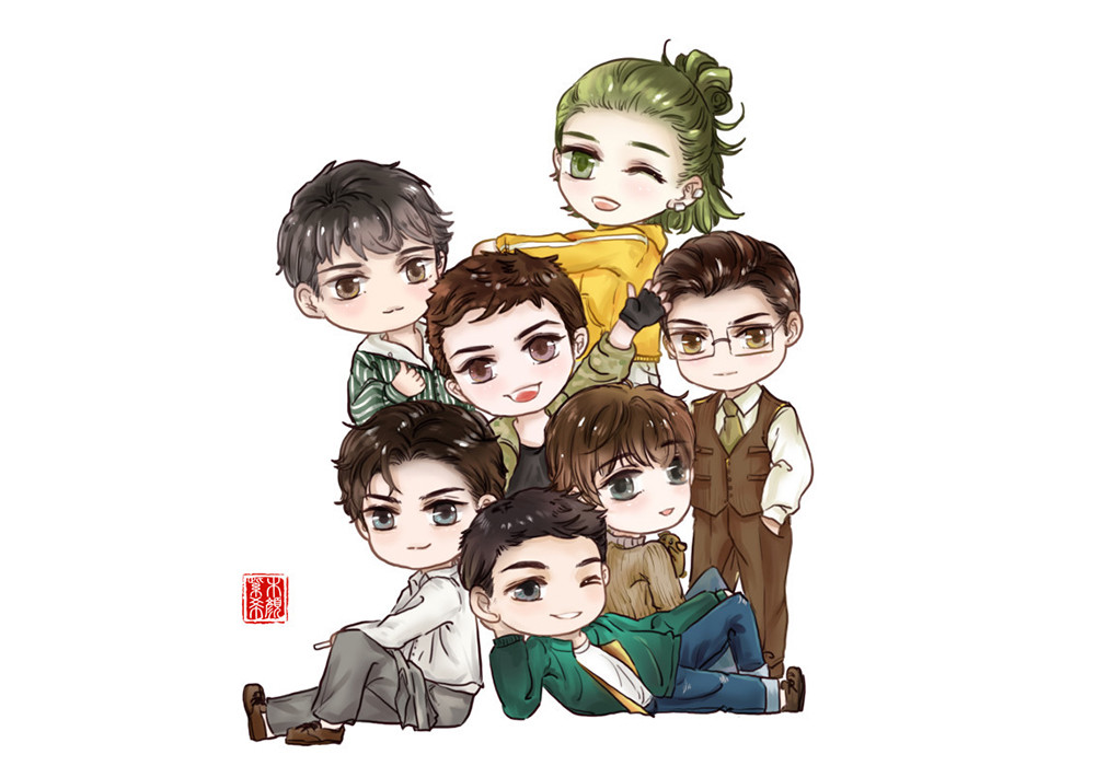 第一张图是188男团十对官配的全家福,这是188男团官博发的,主题是188