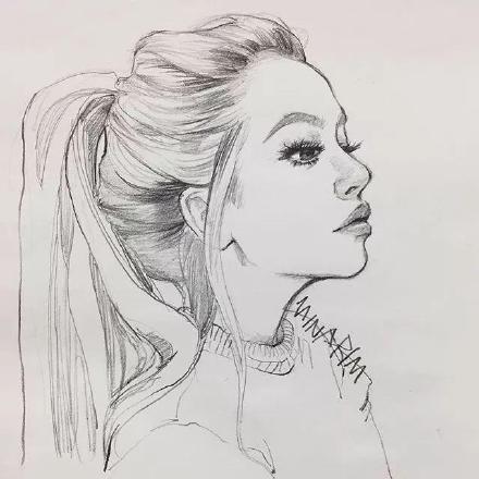 单色的素描呈现立体的效果速写人物头像的临摹范本