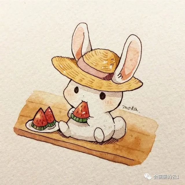 可爱兔子手绘头像