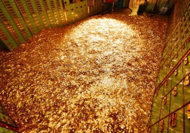地球上最大的一座金库位于地底27米藏有13万吨黄金