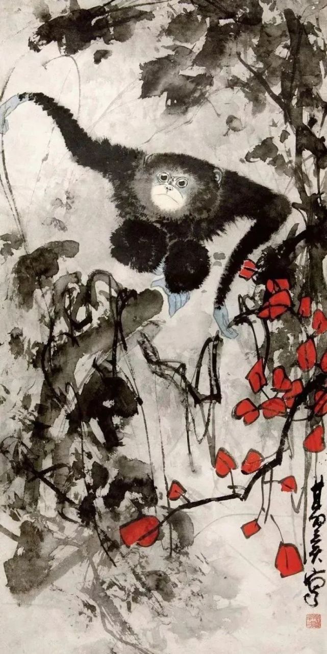 他画猕猴独树一帜