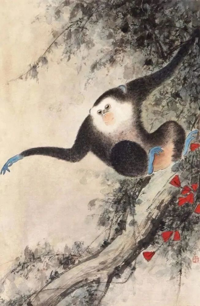 他画猕猴,独树一帜