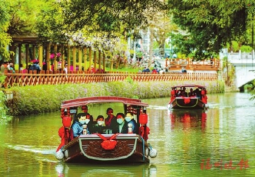 1元坐福船,赏景赏剧赏春色,白马河游船开航