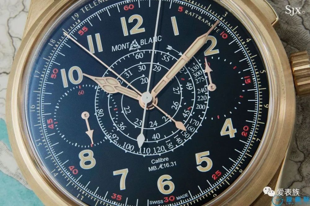 高级腕表青铜制-万宝龙1858系列双追针青铜计时码表