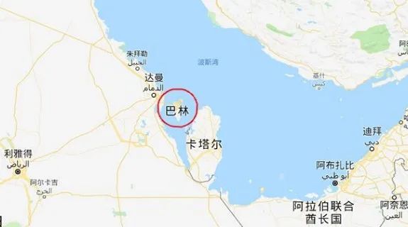 (巴林和卡塔尔在波斯湾的位置)巴林和卡塔尔之间存在一个hawar群岛