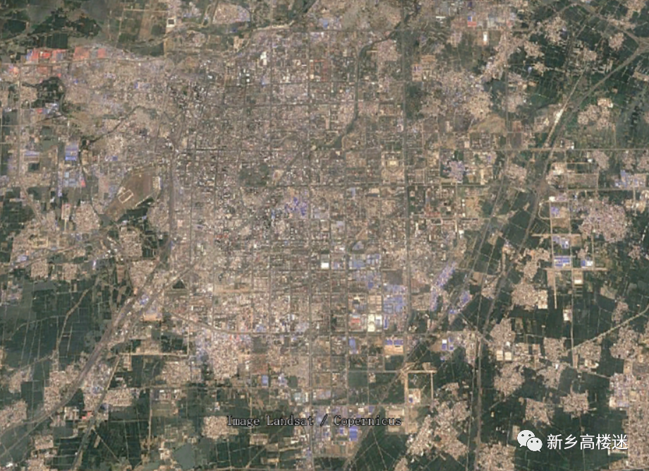 新乡中心城区的建成区面积早已超出了上世纪60年代末美国卫星地图拍摄