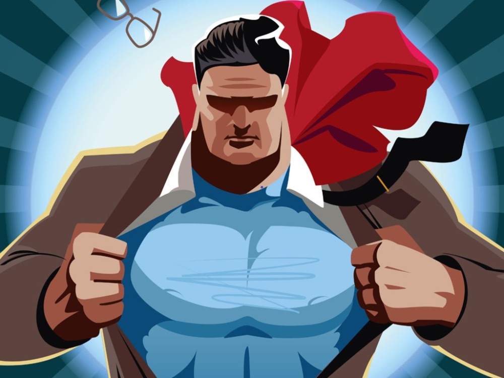 被老板吐槽是克拉克·肯特(超人的名字),让他到电话亭里换装,其实就是