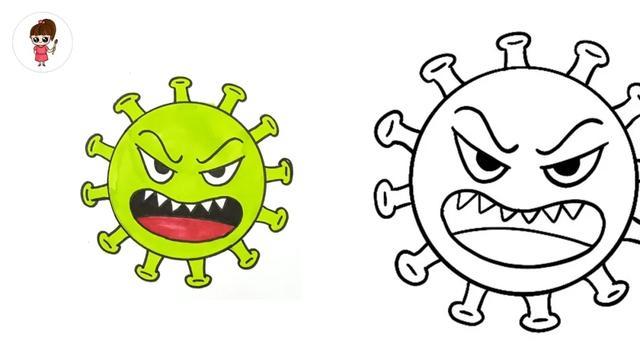 打败病毒简笔画致敬白衣战士图文视频教程