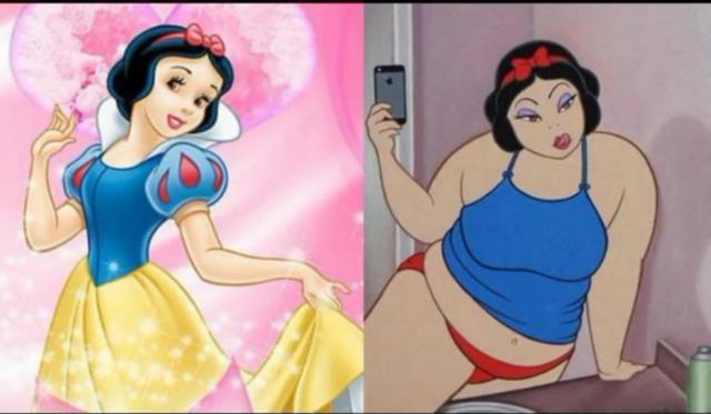 迪士尼公主变胖的样子图片