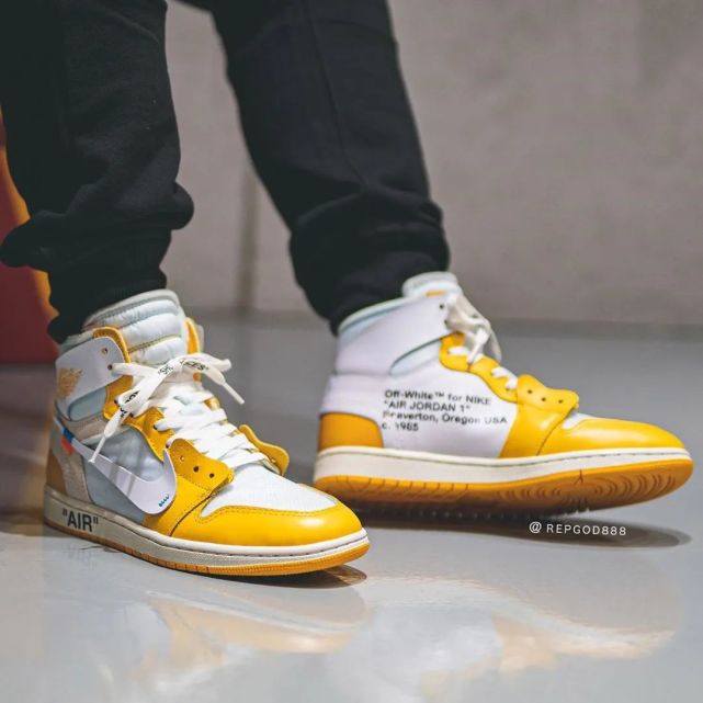白黄ow x aj1 上脚照首次曝光!颜值太高了!