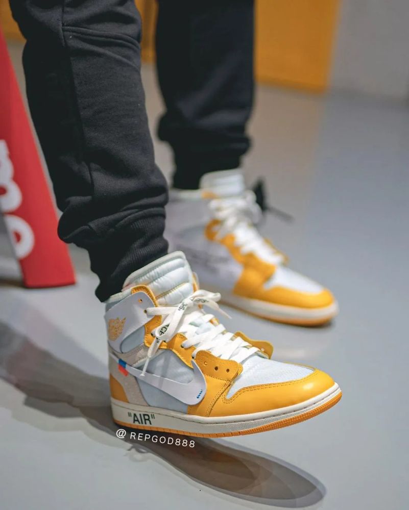 白黄ow x aj1 上脚照首次曝光!颜值太高了!