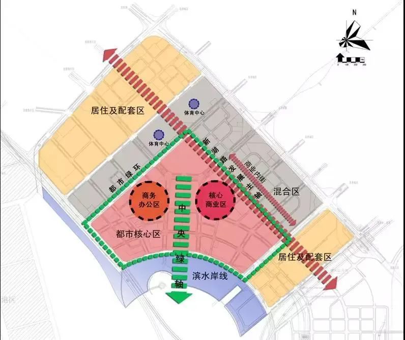 公司对宝安滨海片区城市进行规划设计,将宝安中心区分为三个圈层,由