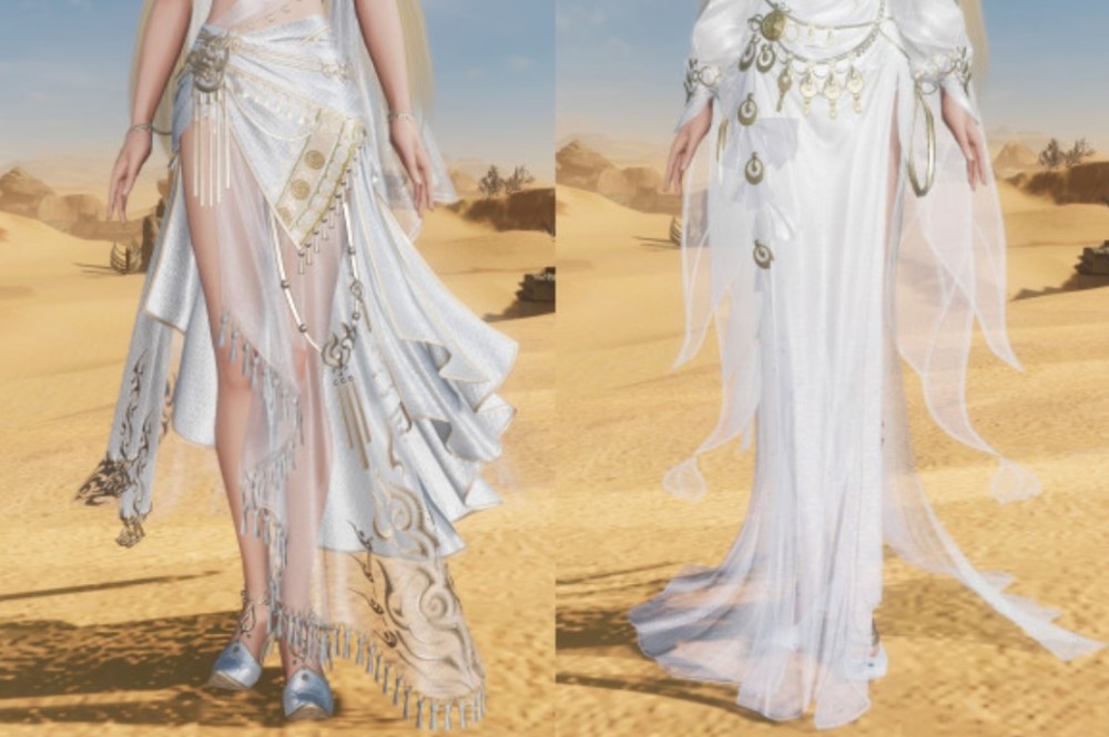 剑网3同是异域画风狐金丝路pk白色如归乐谁更好看