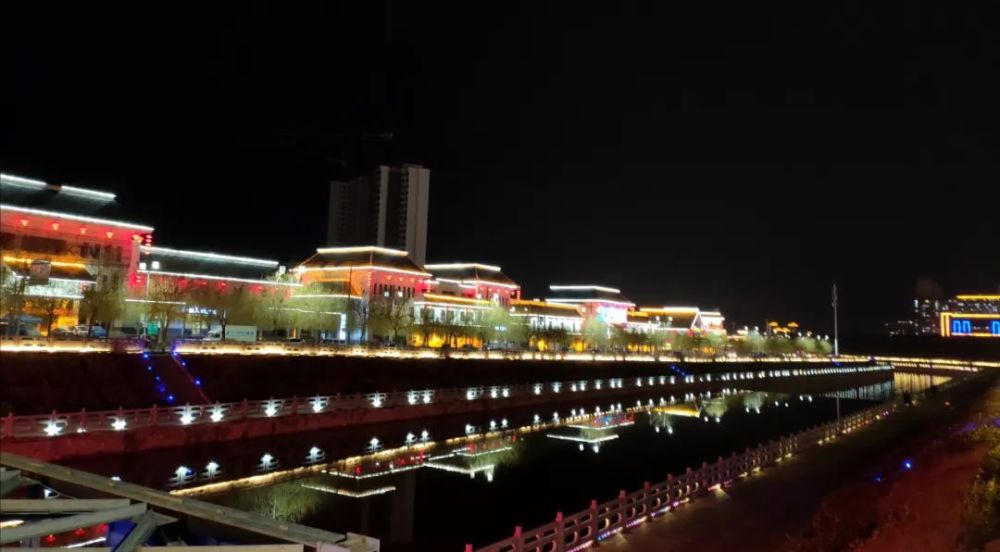 会宁汉唐街靓丽风景线夜景