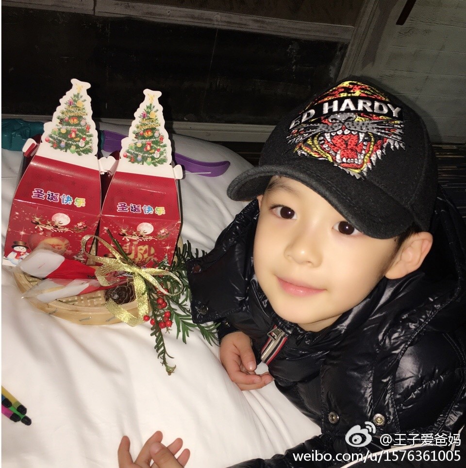 有种王子叫曹颖家的儿子清秀眉眼似爸爸高颜值抢镜合照