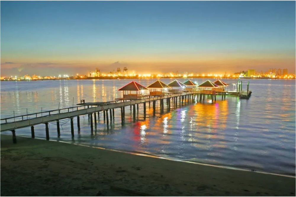 湛江渔港公园夜景图片图片