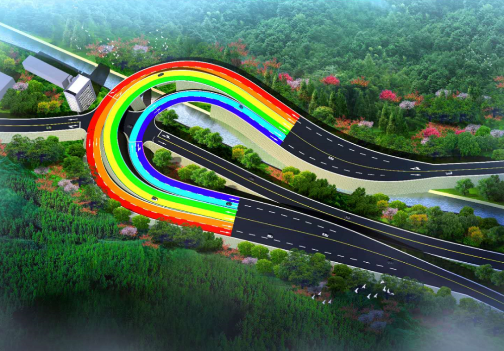 特别值得一提的是,全线有隧道工程3座,桥梁4座,互通3座.