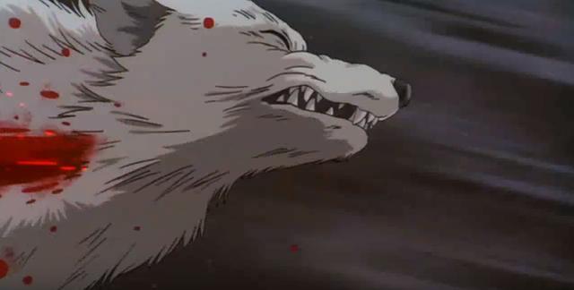 在幻姬的部队与幽灵公主的白狼斗争过程当中,白狼神获伤离开,幻姬也