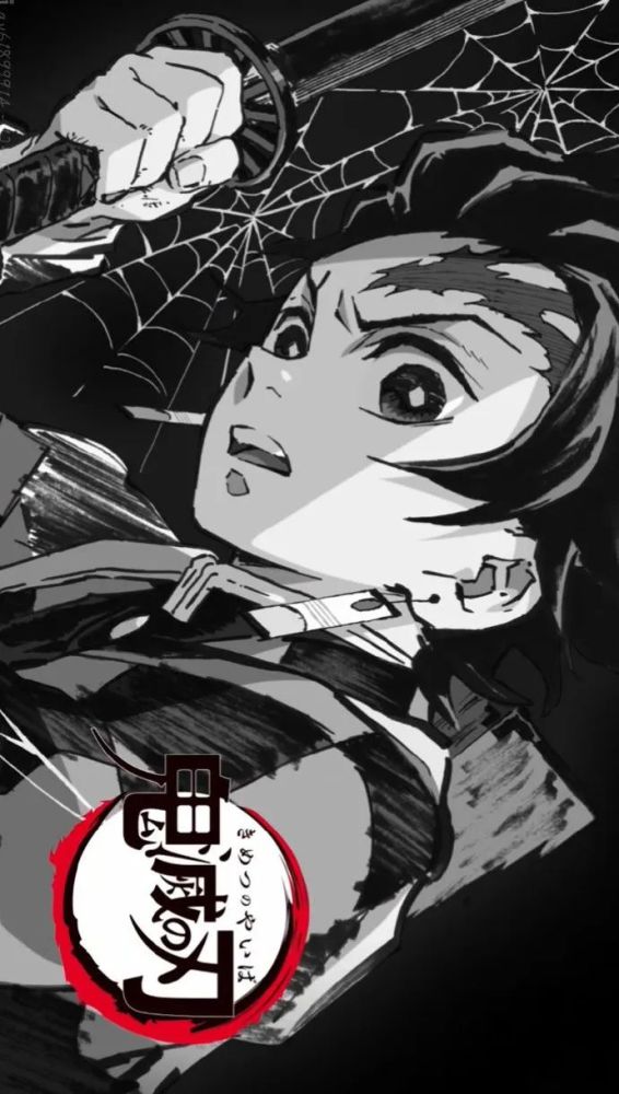 鬼灭之刃黑白横屏壁纸